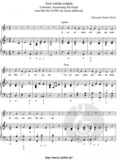 Orgelbegleitung zu 'Ave verum corpus' von Christoph Dalitz (Download) 