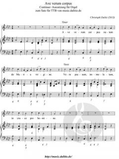 Orgelbegleitung zu 'Ave verum corpus' von Christoph Dalitz (Download) 