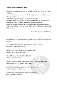 O come, let us sing unto the Lord von Ethan McGrath (Download) 