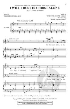 I Will Trust in Christ Alone von Mary Ann Cooper (Download) 