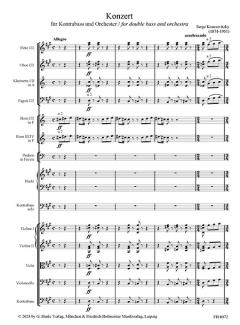 Konzert für Kontrabass und Orchester von Serge Koussevitzky im Alle Noten Shop kaufen (Partitur)