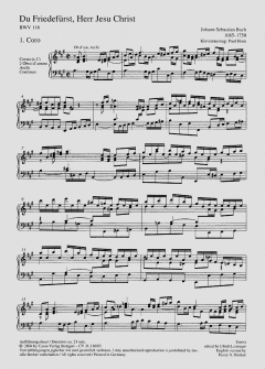 Du Friedefürst, Herr Jesu Christ von Johann Sebastian Bach (Download) 