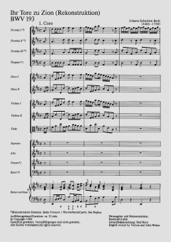 Ihr Tore zu Zion von Johann Sebastian Bach (Download) 