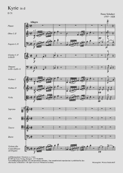 Kyrie für eine Messe in d-Moll D31 von Franz Schubert (Download) 