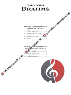 Sonatas For Clarinet And Piano op. 120/1-2 von Johannes Brahms 