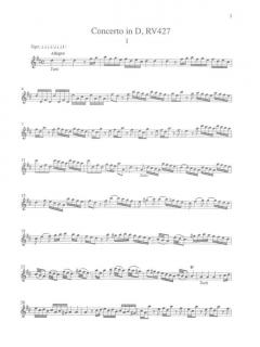 Concerti in D major (RV427); F major (RV434); G major (RV438) (Antonio Vivaldi) 