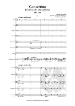 Concertino For Cello And Orchestra op. 108 von Leopold van der Pals (Download) 