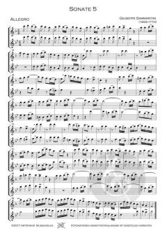 12 Sonaten Band 2: Sonaten 5-8 von Giuseppe Sammartini 