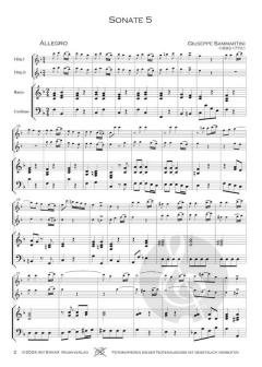 12 Sonaten Band 2: Sonaten 5-8 von Giuseppe Sammartini 