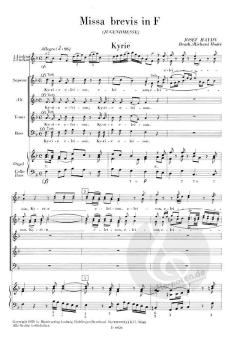 Missa brevis F-Dur Hob. XXII-1 von Joseph Haydn 