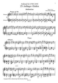 25 Anfänger-Etüden op. 60 von Fernando Sor 