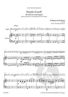 Sonate d-moll nach der Violinsonate KV 304 von Wolfgang Amadeus Mozart 