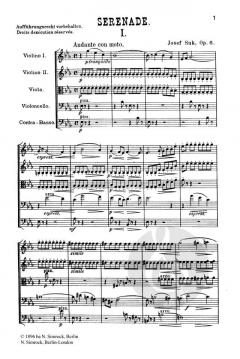 Serenade op. 6 von Josef Suk für Streichorchester (mit alternativer Version des Adagio (3. Satz) Takt 80-85) im Alle Noten Shop kaufen