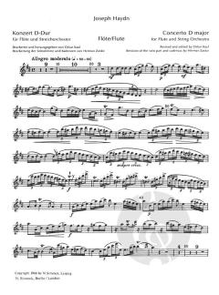 Flötenkonzert D-Dur Hob. VII/D1 von Joseph Haydn für Flöte und Streichorchester (Cembalo ad lib.) im Alle Noten Shop kaufen