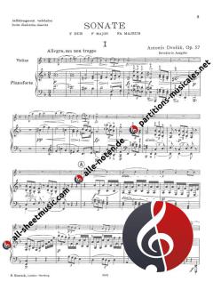 Sonate F-Dur op. 57 von Antonín Dvorák 