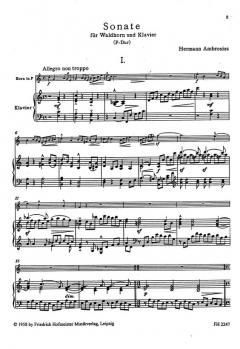 Sonate F-Dur von Hermann Ambrosius für Horn und Klavier