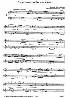 6 konzertante Duos von Domenico Gatti für Horn Duett