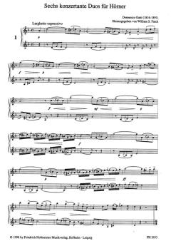 6 konzertante Duos von Domenico Gatti für Horn Duett