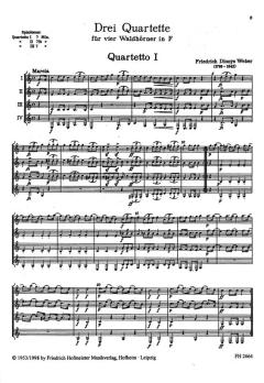3 Quartette von Friedrich Dionys Weber für Hornquartett