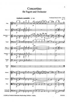 Concertino für Fagott op. 12 von Ferdinand David 