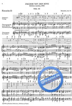 Die Tabulatur, Heft 15: Delitiae musicae, 1612, Teil III von Joachim van den Hove 