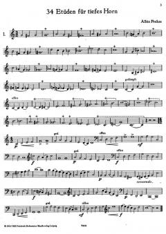 34 Etüden für tiefes Horn von Albin Frehse 