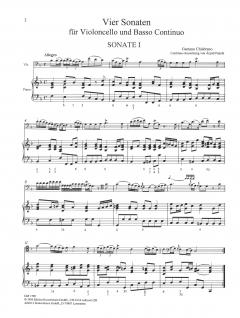 4 Sonaten von Gaetano Chiabrano für Violoncello und Bc. im Alle Noten Shop kaufen