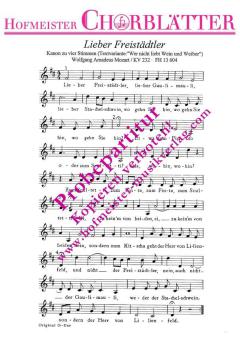 Wer nicht liebt (Kanon) KV 232 (W.A. Mozart) 