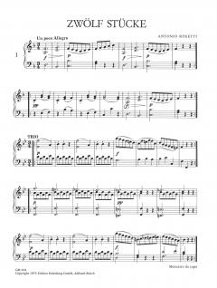 12 leichte Klavierstücke von Antonio Rosetti im Alle Noten Shop kaufen