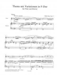 Thema mit Variationen F-dur op. 27 von Willy Hess 