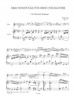 3 Tonstücke op. 71 von Willy Hess für Oboe und Klavier im Alle Noten Shop kaufen