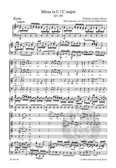 Missa C-Dur KV 259 von Wolfgang Amadeus Mozart (Download) 