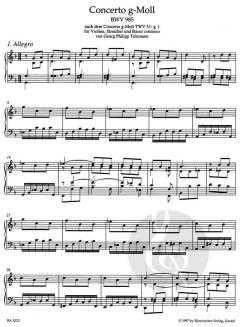 Klavierbearbeitungen fremder Werke 3 BWV 985-987, 592a, 972a von Johann Sebastian Bach (Download) 