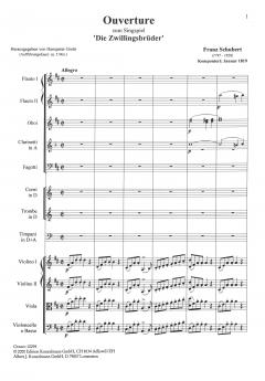 Ouvertüre aus Die Zwillingsbrüder D647 von Franz Schubert 