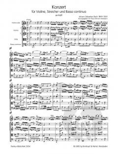 Konzert in a-Moll BWV 1041 von Johann Sebastian Bach für Violine, Streicher und Bc im Alle Noten Shop kaufen (Partitur)