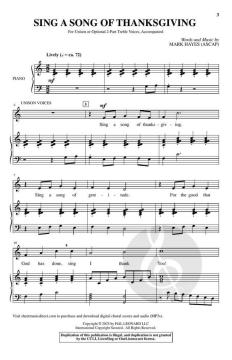 Sing a Song of Thanksgiving von Mark Hayes (Download) 