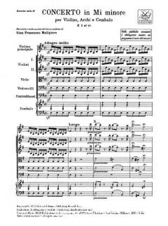 Concerto E Minor Violin Strings Continuo RV278 Score Fi#37 T93 (Antonio Vivaldi) 