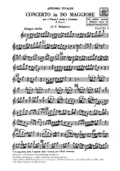 Concerto C Major 2 Flutes Strings Continuo RV533 Parts FVI#2 T101 