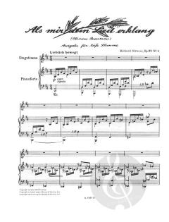 Als mir dein Lied erklang (tief D-Dur) von Richard Strauss 