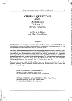 Choral Questions And Answers Vol. 3 (Allan Petker) 