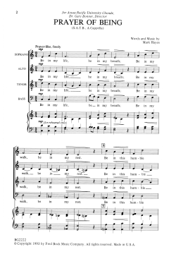 Prayer Of Being (Mark Hayes) 