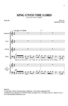 Sing Unto The Lord von George Lynn (Download) 