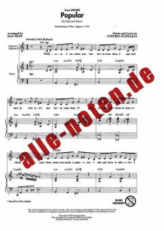 Popular From Wicked von Stephen L. Schwartz (Download) 