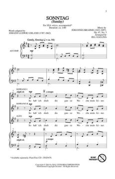 Sonntag von Johannes Brahms (Download) 