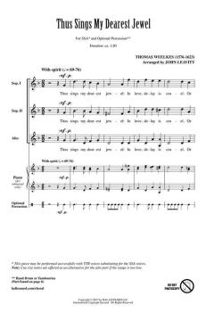Thus Sings My Dearest Jewel von Thomas Weelkes (Download) 
