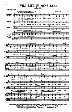Psalm 121: I Will Lift Up Mine Eyes von Isadore Freed (Download) 