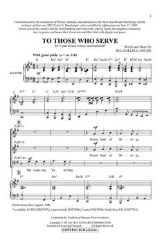 To Those Who Serve von Jill Gallina (Download) 