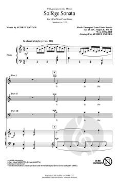 Solfege Sonata von Wolfgang Amadeus Mozart (Download) 