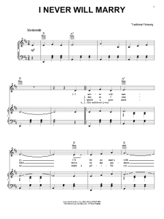 I Never Will Marry von Irish Folksong (Download) 