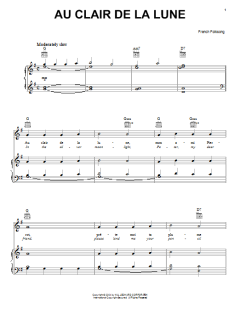 Au Clair De La Lune von French Folksong (Download) 